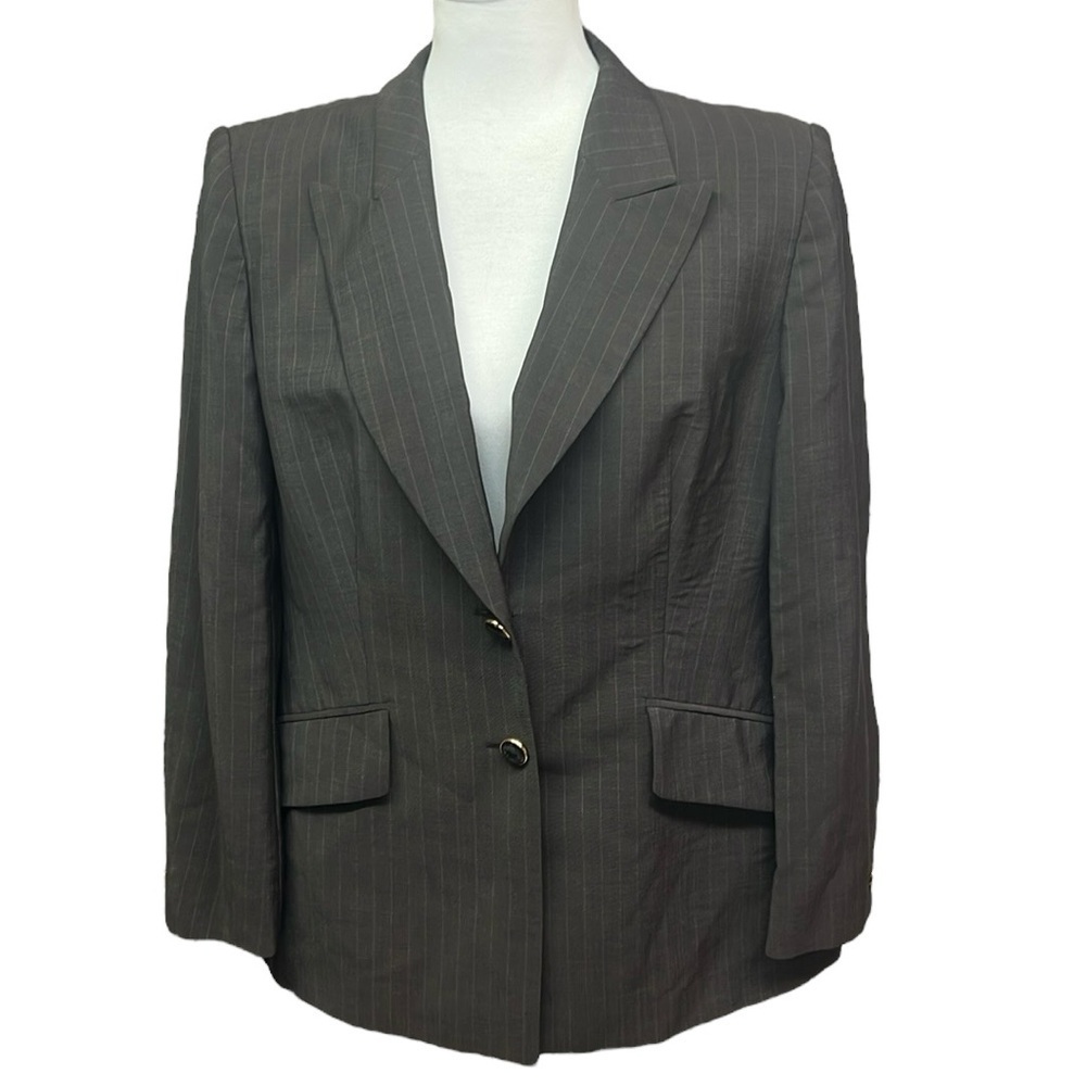 Escada Pinstriped Blazer Gray